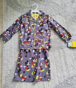 Mickey Mouse Toddler Boys 2-Piece Blue Flannel Sleepwear Pajama Set 2T