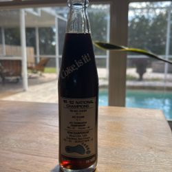 Vintage 43 Year Old Coke Bottle NC Tarheels 81-82 National Champions 