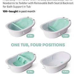 Frida Baby 4-in-1 Grow-with-Me Baby Bathtub for Newborns to Toddlers w/ Removable Seat