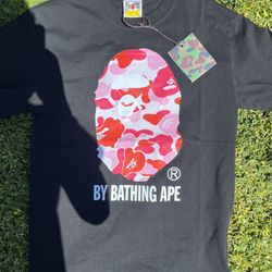 Bape ABC Camo By Bathing Ape Tee Black/Pink New L