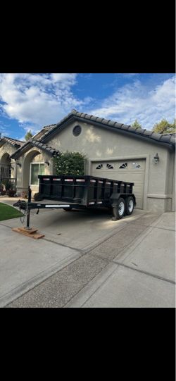 Black Tandem Axle Dump Trailer