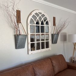 Mirror With 2 Metal Buckets