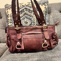 Junior Drake Wine Colored Soft Leather Medium Purse
