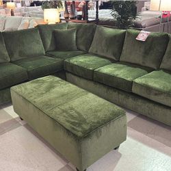 OM• $38 Initial • Brand New Stone Luscious 2 Piece Sectional With Chaise 