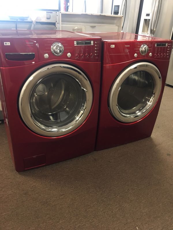 LG red front load washer and dryer set for Sale in South Houston, TX