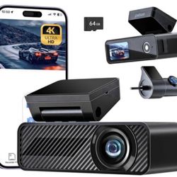 Brand New 4K+1080P Dual Dash Camera with 64GB SD Card