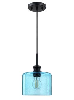Indoor Pendant Light (Blue Glass)
