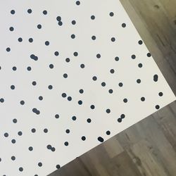 End Table, C Shaped TV Tray  Modern Side Table customized w/ Kate Spade polka dot wallpaper