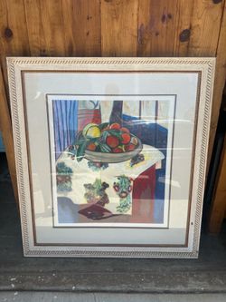 Large painting and frame
