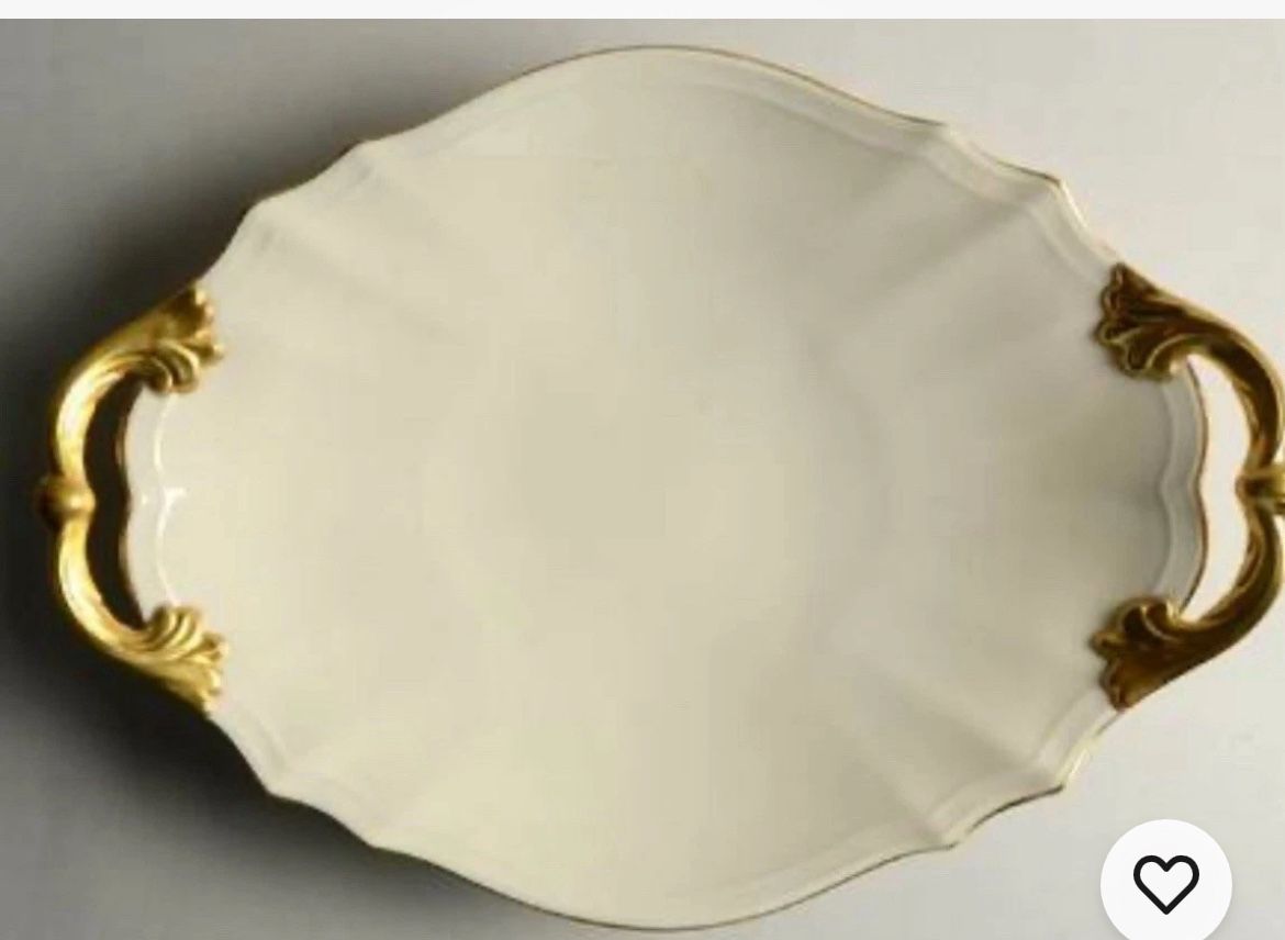 Vintage Lenox Valencia 24 K Gold Trim Oval Serving platter 