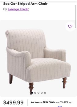 Sea Oat Striped Arm Chair