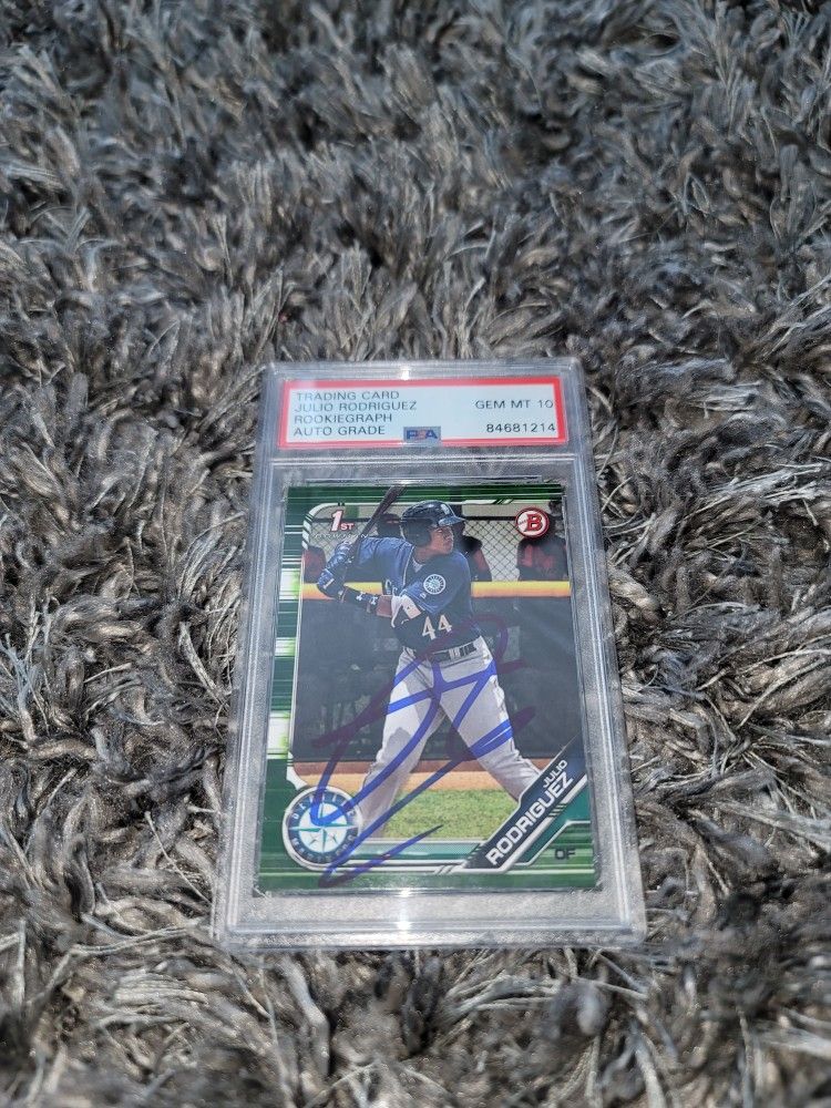 Julio Rodriguez ROOKIEGRAPH Slab Signed 2019 1st Bowman Camo RARE! PSA 10 AUTO