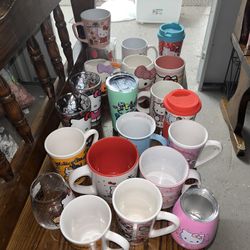 Set Of 21 Hello Kitty Mugs & Cups 