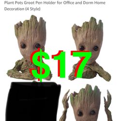 Baby Groot Flower Pot/Pen Holder - Plant Planter Decoration Plant Pots Groot Pen Holder for Office and Dorm Home Decoration (3 Style)
