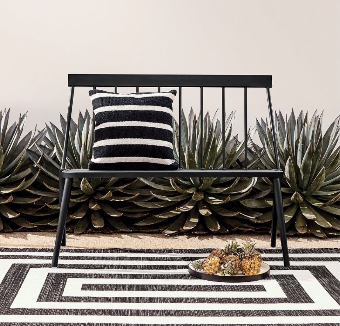 Project 62 Windsor Metal Stack Patio Bench - Black