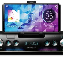 Pioneer SPH-10BT 1-Din Smart Sync Receiver – Bluetooth, Smartphone Mount, Color Change, USB, FLAC, Voice Control, 50W x 4 Output, 13-Band EQ, AM/FM Ra