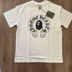 White Chrome Hearts Bape Shirtt Large