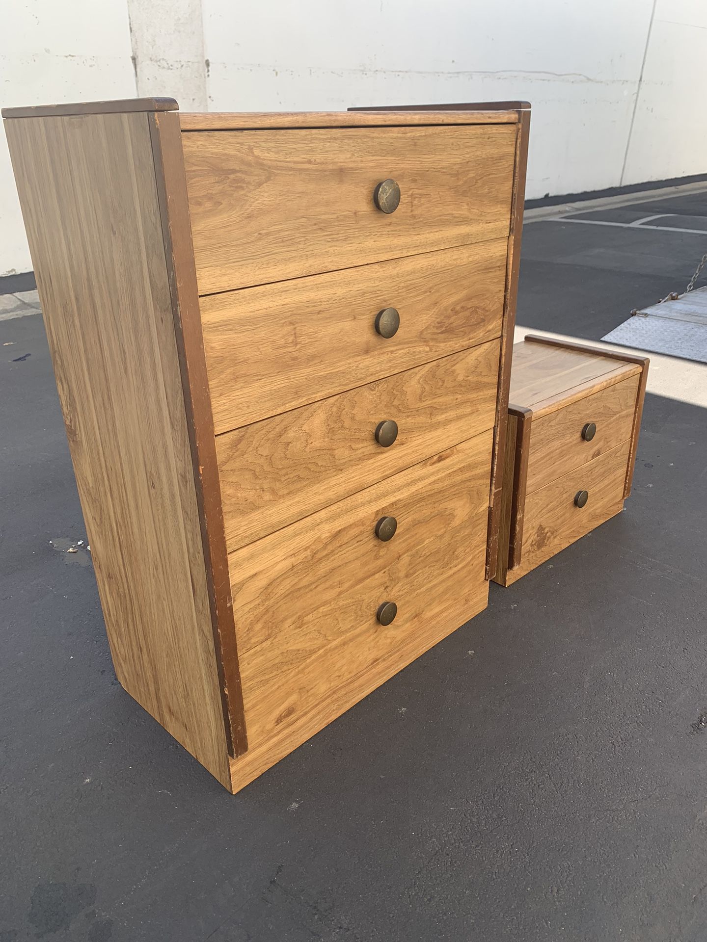 Set of 2 Vintage Filbar Furniture Mid Century Modern Chest 5 Drawers and 2 Drawers