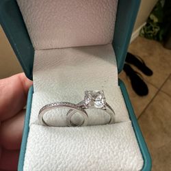 Sterling Silver CZ Wedding Set 