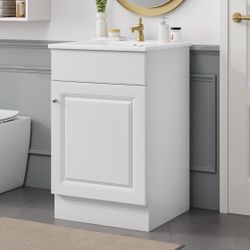 SALE! Vanes Wood Frame 20" Bathroom Vanity with Ceramic Sink