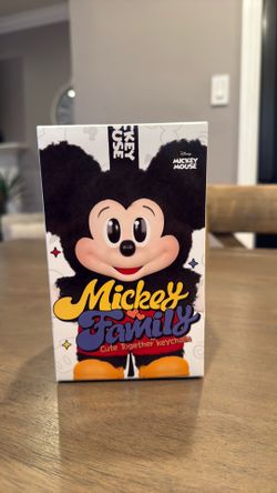 Brand new open box Pop Mart Disney Mickey Mouse keychain with matching Loungefly backpack Mickey and friends