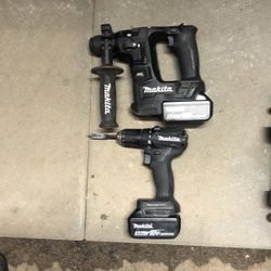 Makita Brushless Rotary Hammer Drill + Drill + 2 Of 5.0 Ah Batery