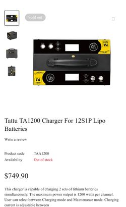 Tattu TA1200 Dual Drone Battery Charger