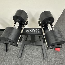 LYNX FITNESS ( BRAND NEW IN BOX ) Pair Of 80lb Adjustable Dumbbells