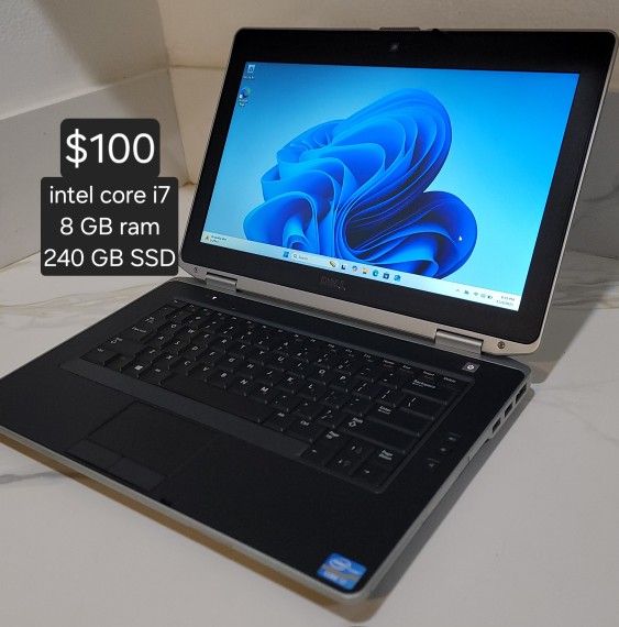 Windows 11 pro Dell laptop. Intel core i7. 8 GB ram. 240 GB ssd.Delivery Available. Se Habla Español