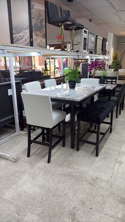 Counter height table set bench included NEW