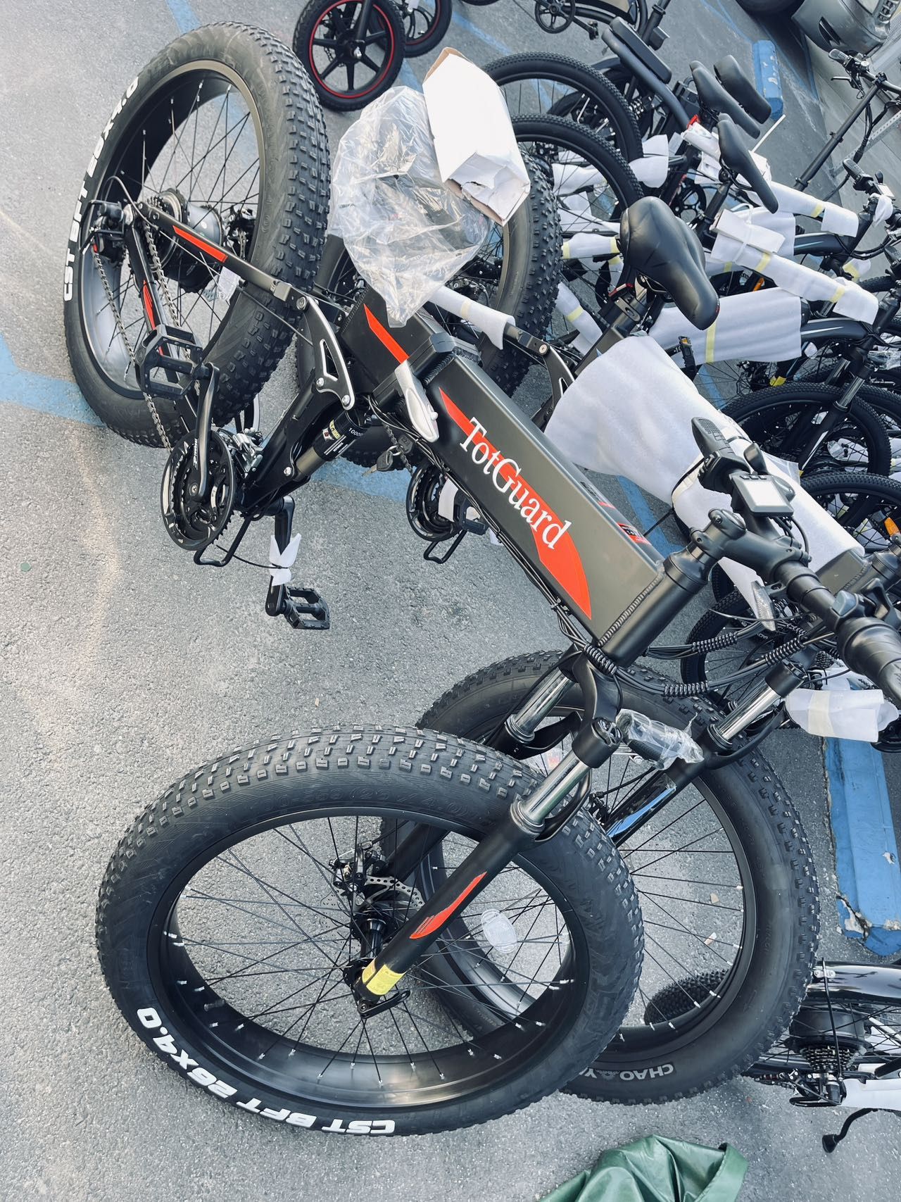 New Wooken Electric Bike, 26'' Fat Tire Electric Bike 500W 21.6MPH,Folding Electric Bike for Adult with 48V/10Ah Battery,Snow Mountain Beach with Lock