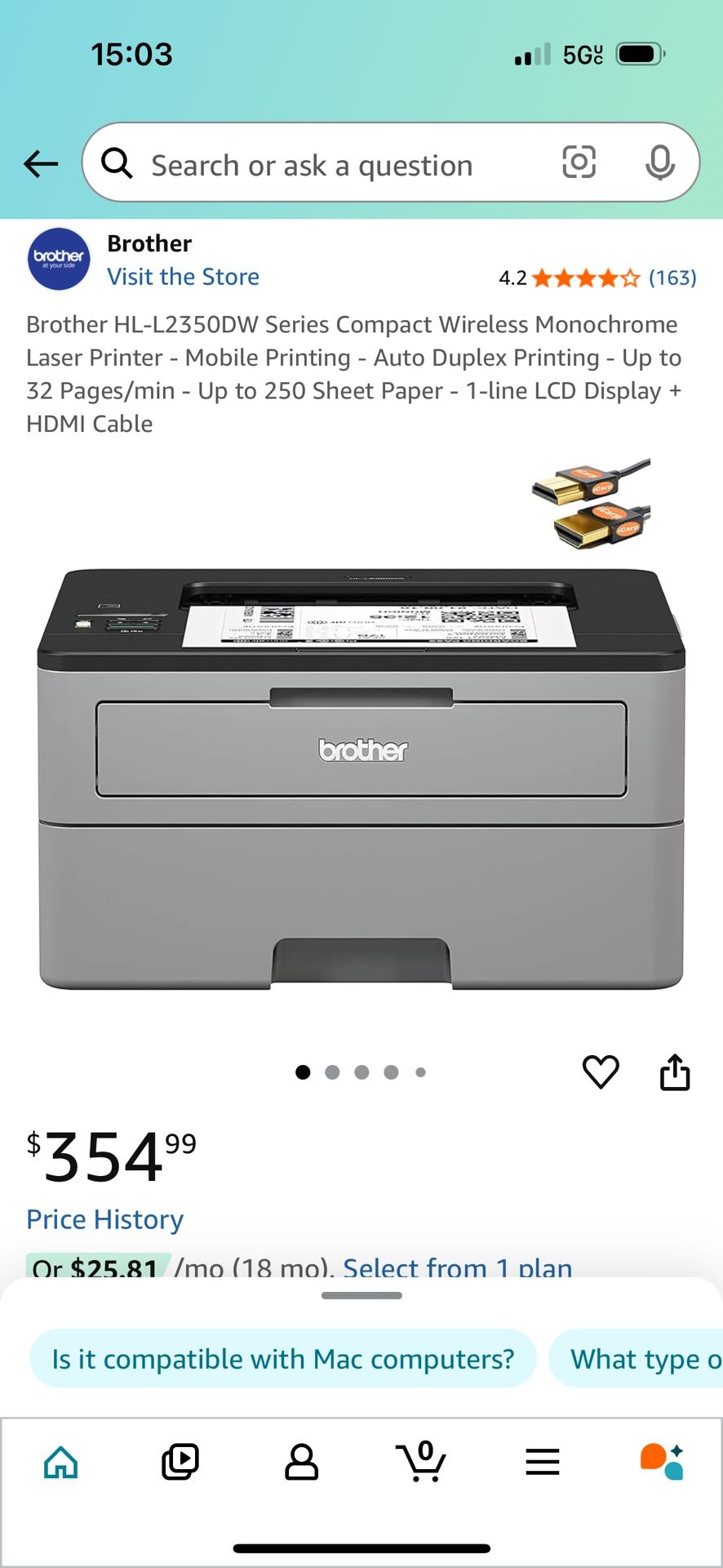 printer brother hl l2350dw