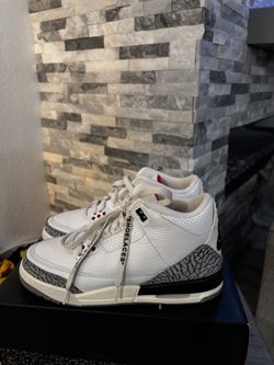 Size 6.5 jordan 3 retro white cement