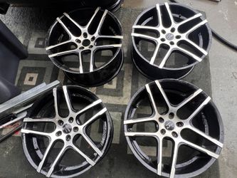 Set of 4 Ruff Racing R954 Wheels Rims 20"x10" ET45H Gloss Black with Machined Face Finish.