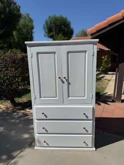 Wooden Armoire with 3 Drawers (TV, Kitchen, Garage, Etc) (Read Description)