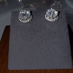 2ct Diamond Lab Grown Stud Earrings In Platinum Setting 