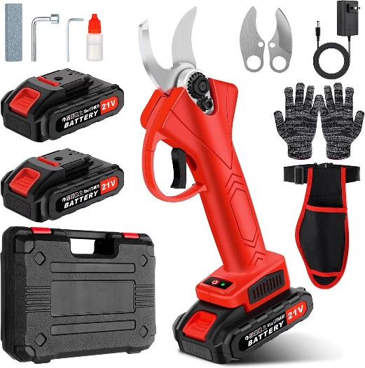 Electric Pruning Shears Cordless, 2 Rechargeable 2ah Lithium Batteries, 30mm (1.2 Inch) Cutting Diameter, Branch Cutter