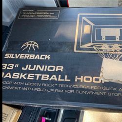 Silverback Junior Youth 33" Basketball Hoop with Lock ‘n Rock Mounting Technology Mounts to Round and Vertical Poles New still in box