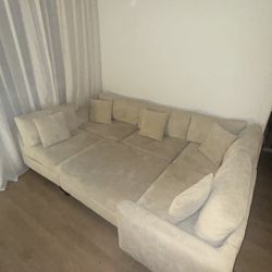 Huge Comfy Cloud Couch – Modular U-Shape w/ Ottoman & Pillows