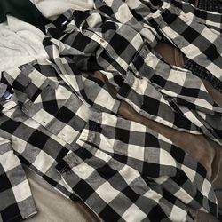 Christmas Pajamas Black And White Plaid Old Navy  Toddler Size 2 , Size 5