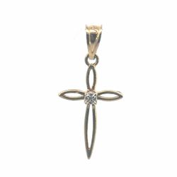 Woman’s Ladies 14k Yellow Gold Cross Charm Pendant for Necklace GP3089304