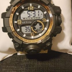 Brand New Activa Endurance X Invicta 54.5mm Black & Tan With Gold Bezel Digital Watch Comes With 3 Year Manufacture Warranty 