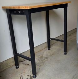 Workbench Tall Desk Table Work Bench Station 36 in. W x 20 in. D 37 in. T Solid Wood Top