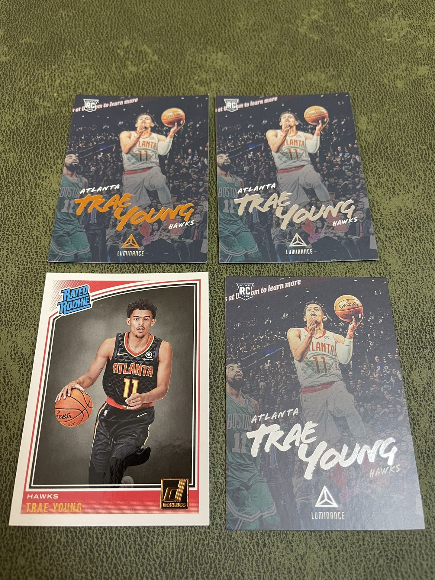 Lot of 4 Trae Young Atlanta Hawks Rookie Cards