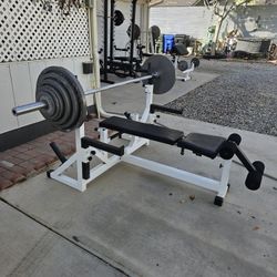 Weights, Bench, Curl Bar, Preacher Curl Bench