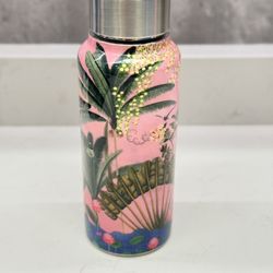 Pink Floral Patterned Water Bottle