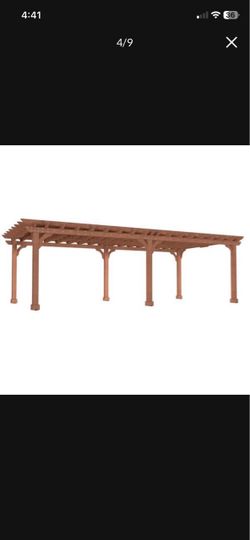 24 ft. W x 12 ft. D Cedar Wood Patio Pergola Shade Structure for Outdoor