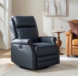 Anouschka 30.5" Wide Swivel Rocking Genuine Leather Manual Recliner $325 is our price