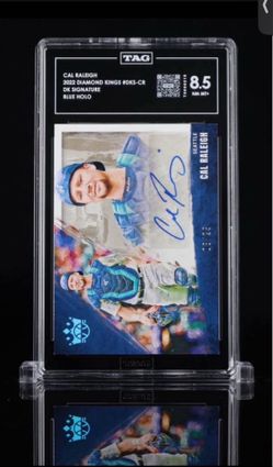 POP 1 /25 CAL RALEIGH RC AUTOGRAPHED 2022 PANINI DIAMOND KINGS #DKS-CR DK BLUE HOLO AUTO ROOKIE card big dumper Seattle mariners  shipping available