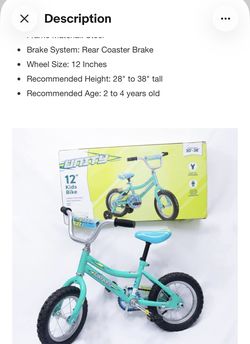 Pacific Unity 12” Kids Bike Turk Blue 